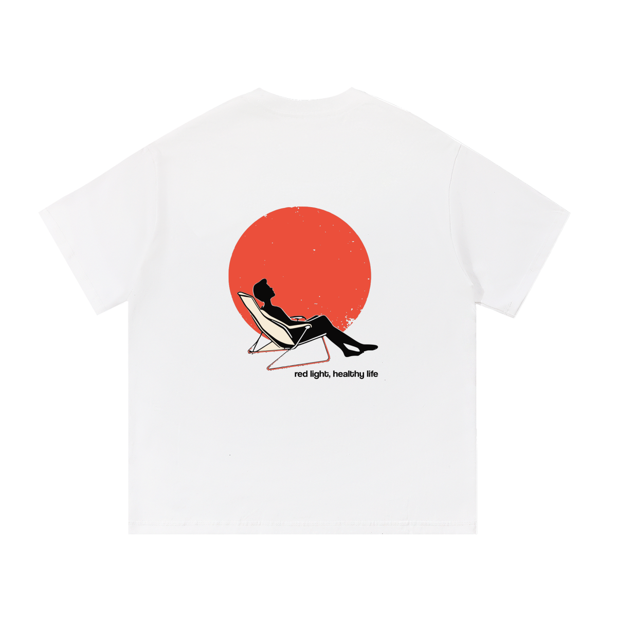 Red Light, Healthy Life essential tee, flat back print