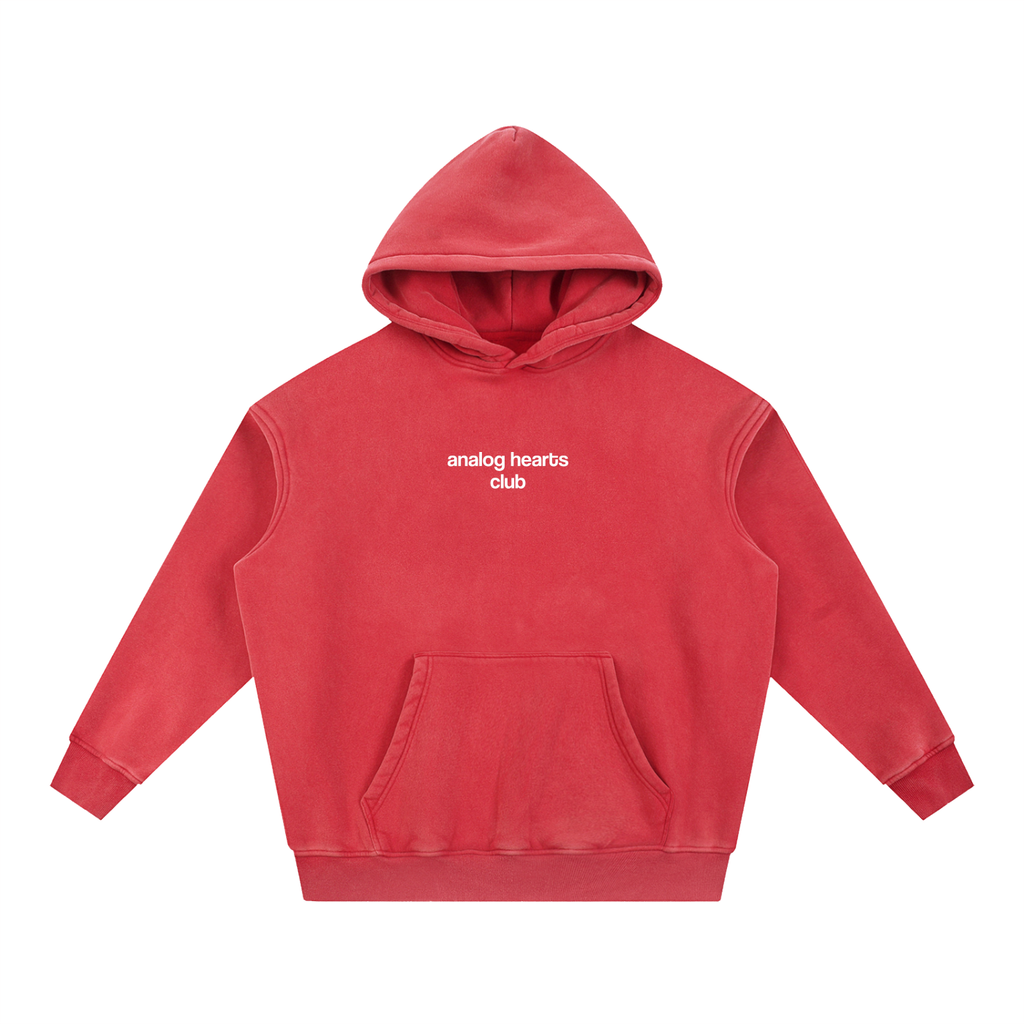 Analog Hearts Club snow wash hoodie, flat front