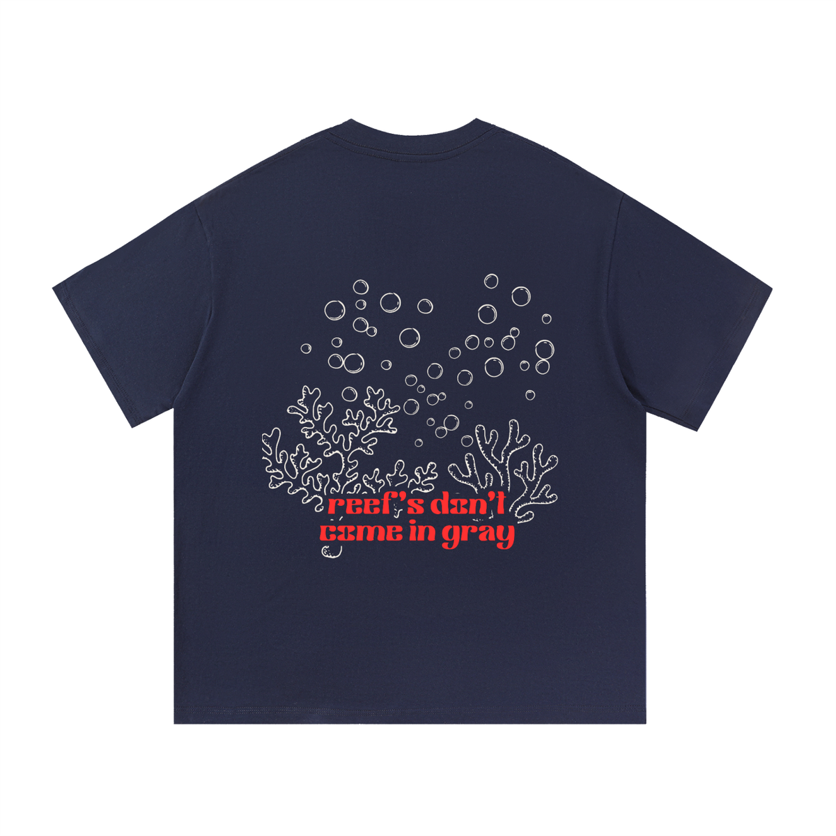 Reef's Don't Come in Gray essential tee, flat back print