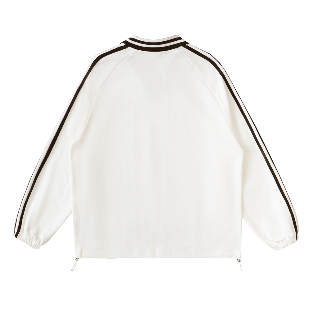 Gray Days Pass striped collar sweatshirt, flat back (plain)