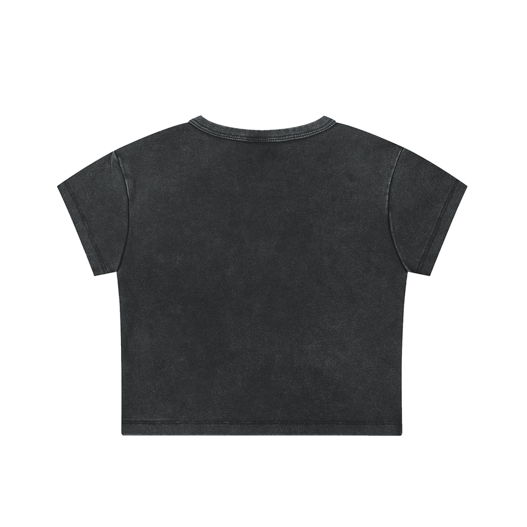Sunset Wordmark washed crop top, flat back (plain)