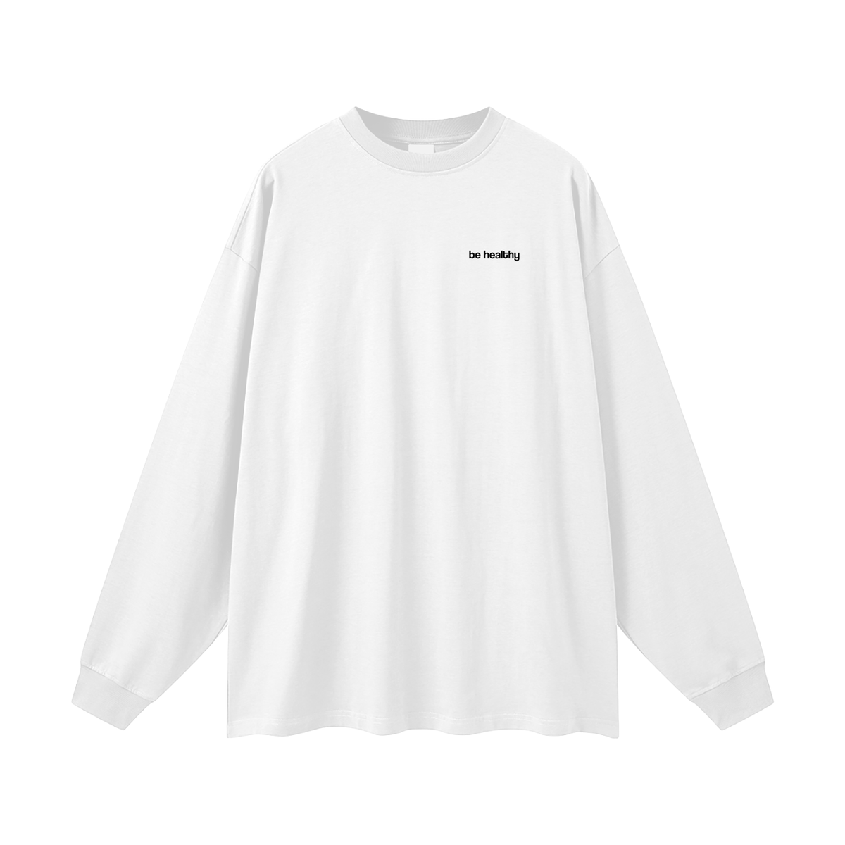 Red Light, Healthy Life oversized long sleeve tee, flat front