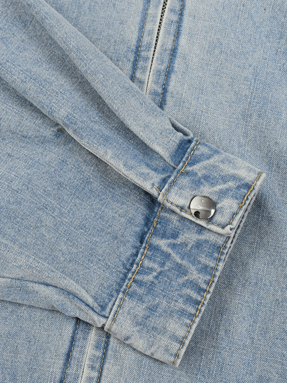 Blue vintage-wash denim, up close