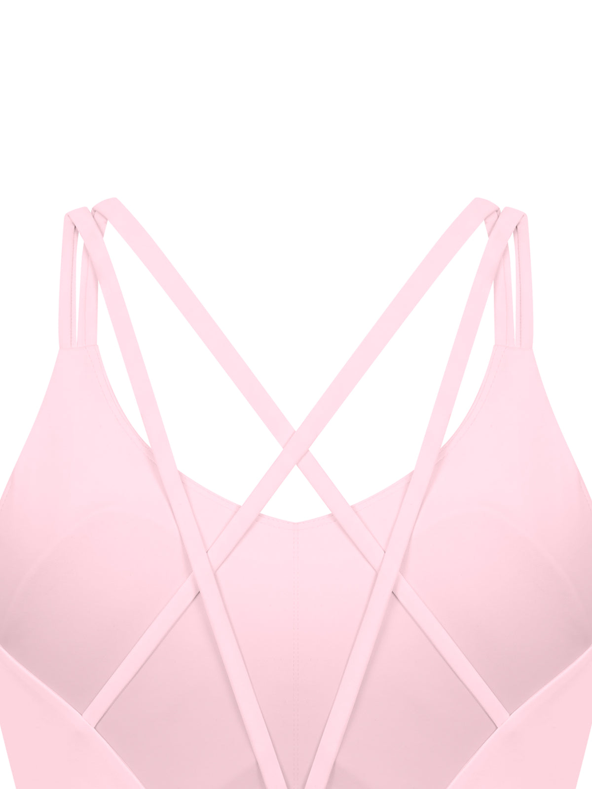 Pink sport bra, fabric up close