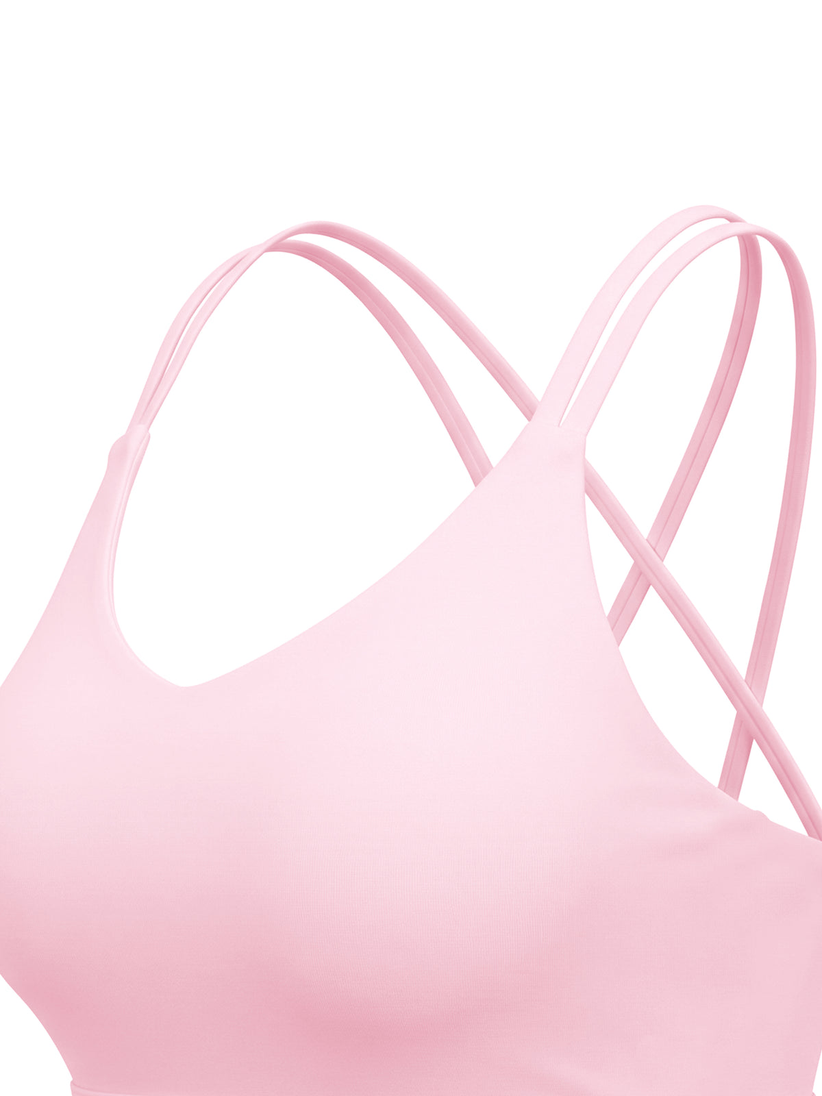 Pink sport bra, fabric up close