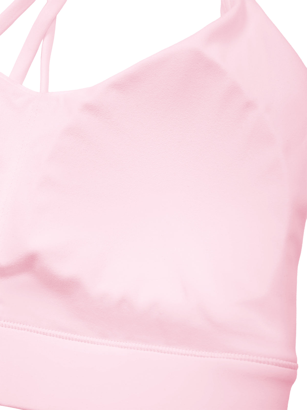 Pink sport bra, fabric up close