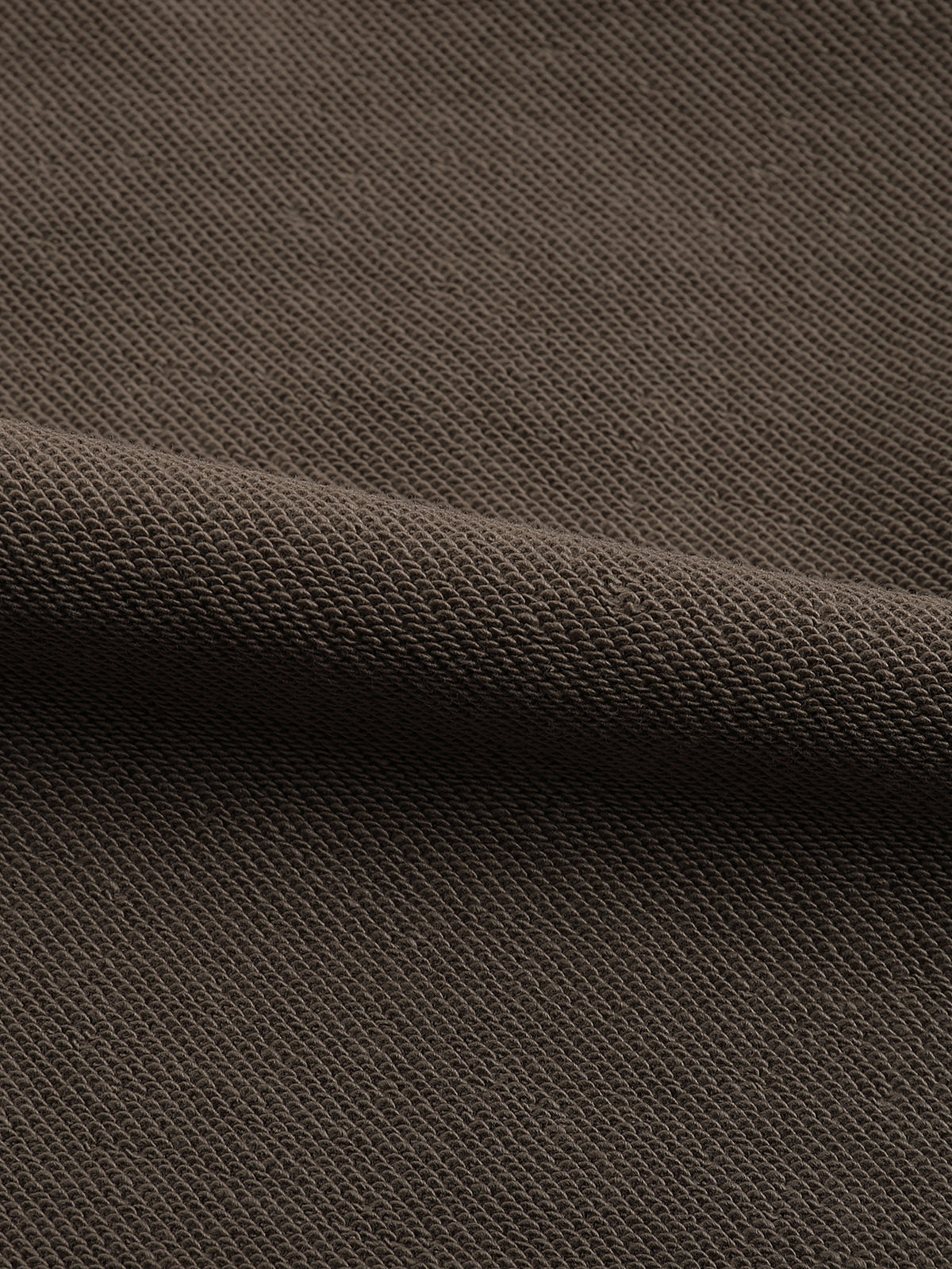 Mocha cotton fleece, up close