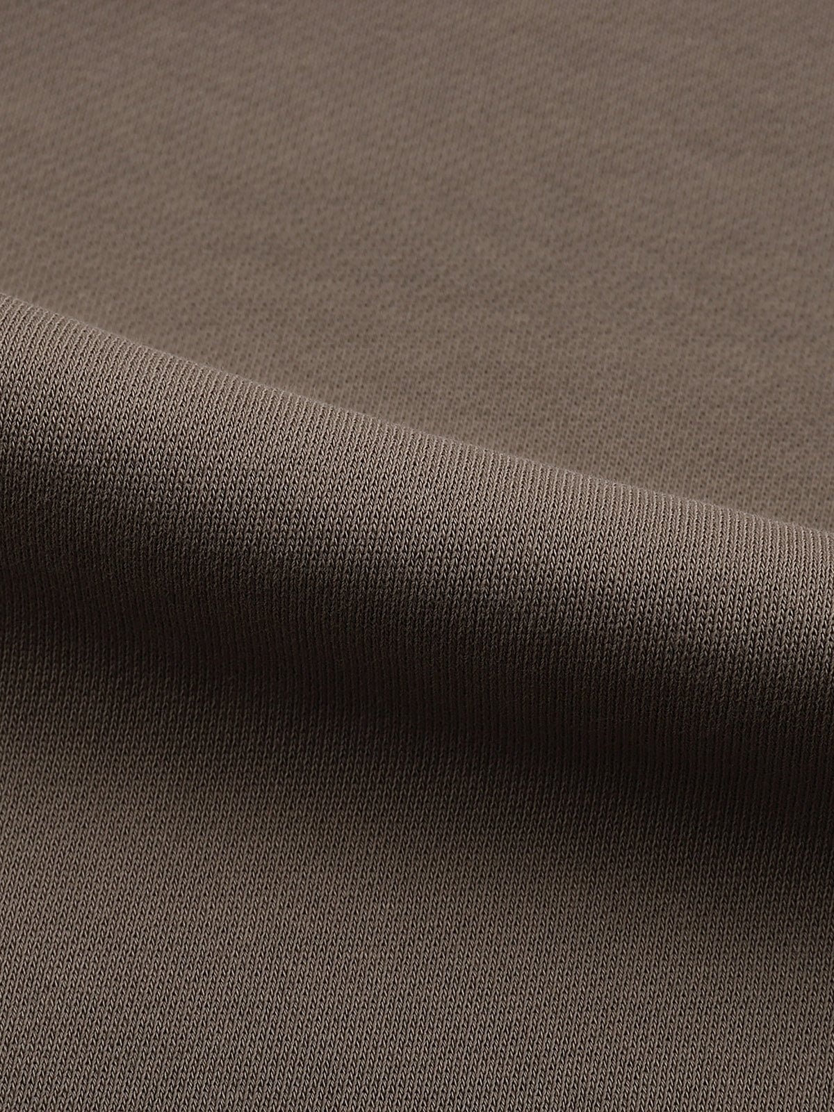 Mocha cotton fleece, up close