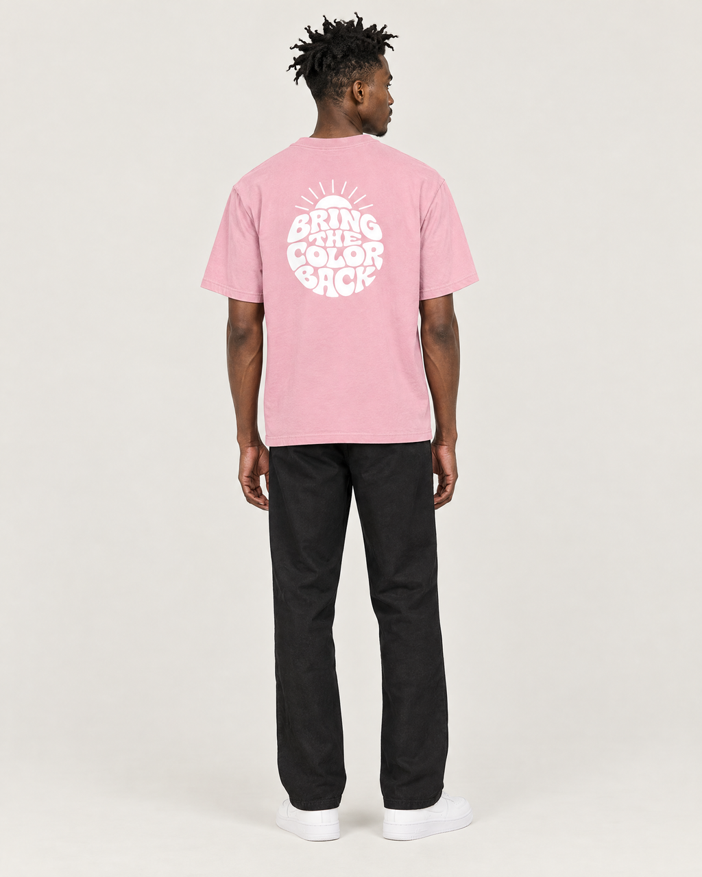 Bring the Color Back tee, back print. C wears size L